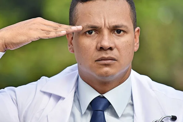 Hombre Civil Doctor Saluting —  Fotos de Stock