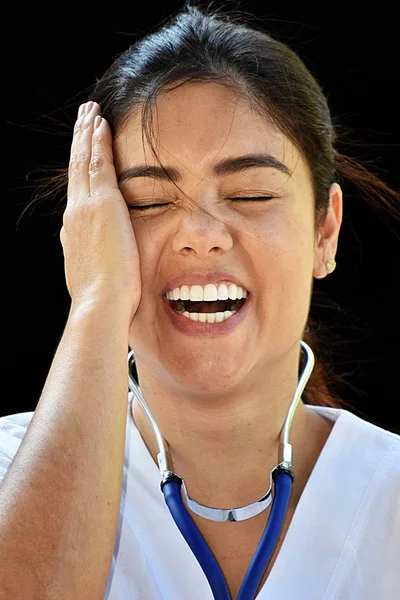 拉丁护士笑 — 图库照片