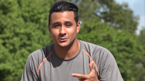 Talking Athletic Hispanic Adult Male — Stock Video