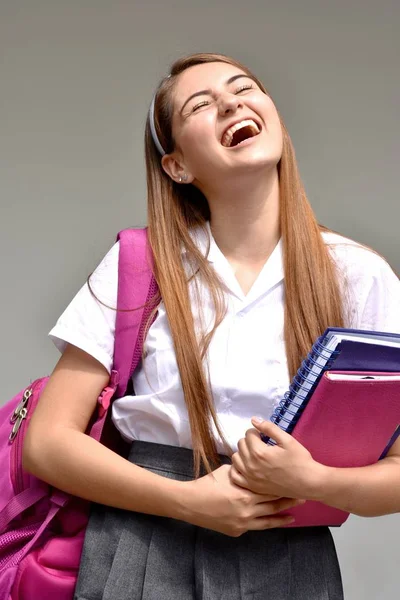 Estudante Sexo Feminino Rindo Vestindo Uniforme — Fotografia de Stock