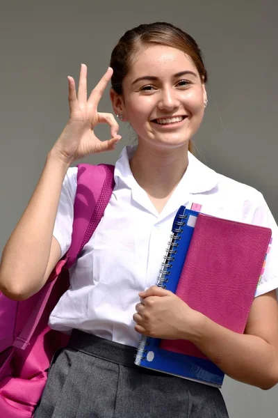 Estudiante Católico Adolescente Escuela Chica Usando Uniforme Escolar — Foto de Stock