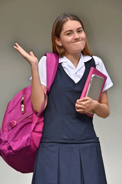 Bir Kararsız Kız Öğrenci — Stok fotoğraf