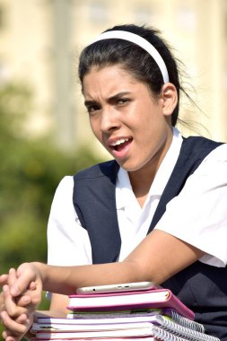 Ürküyor şirin Kolombiya kız öğrenci