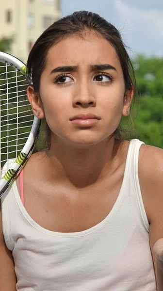 混乱の十代女子テニス選手 — ストック写真