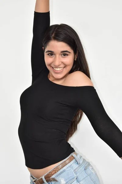 Dancing Youthful Colombian Female — Stock Photo, Image