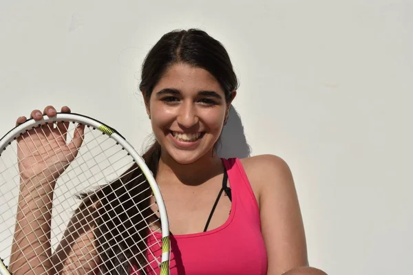 Happy Mladistvá Dívka Teenager Tenista — Stock fotografie