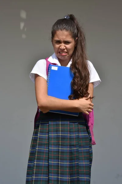 Ofendido Escola Colombiana Menina — Fotografia de Stock