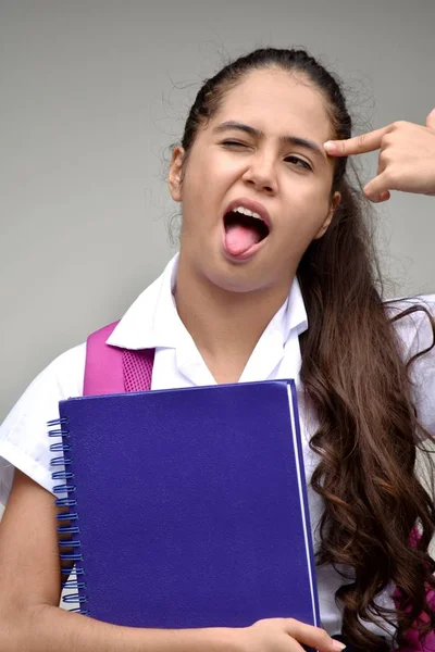 哥伦比亚女学生和混乱 — 图库照片