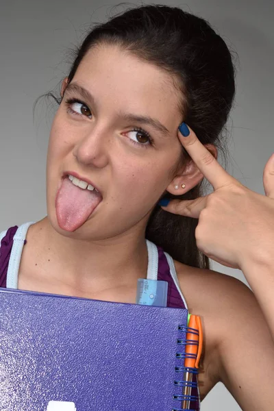 Estudiante Hispana Haciendo Caras Graciosas — Foto de Stock