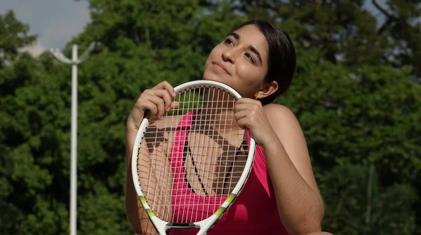 Atletische Tennis Speler Tiener Vrouw — Stockfoto