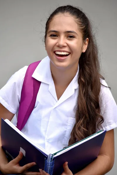 Estudante Menina Colombiana Católica Sorridente — Fotografia de Stock