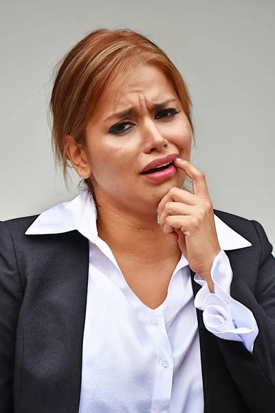 Geschäftsfrau Mit Zahnschmerzen Anzug — Stockfoto