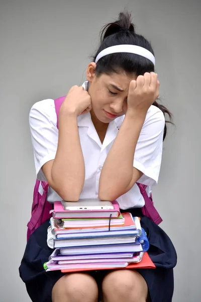 Üzgün Şirin Kolombiya Kız Öğrenci — Stok fotoğraf