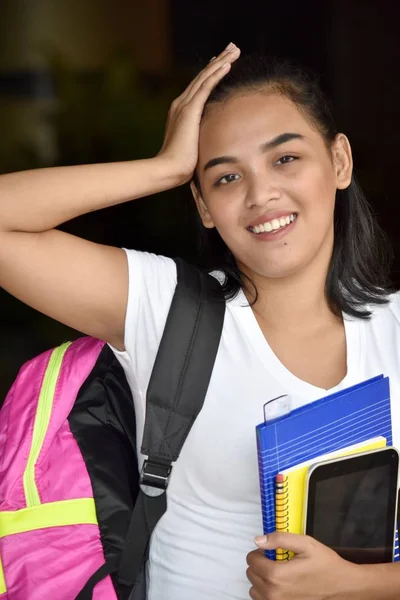 Cute Minority Female Student And Happiness