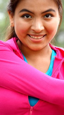 Sevimli bir kız germe