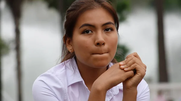 Jovem Sem Emoção Adolescente Feminino — Fotografia de Stock