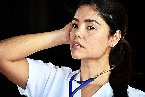 Porträt Einer Krankenschwester Die Peelings Trägt — Stockfoto