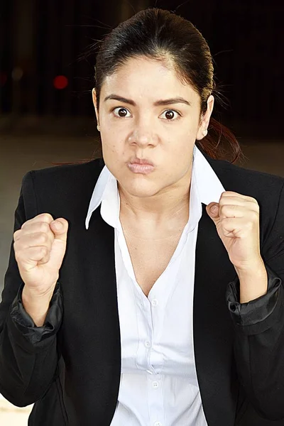 Smart Business Woman And Anger Wearing Suit