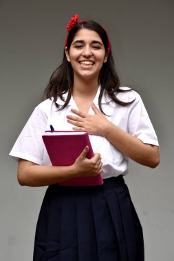 Katolik Kolombiya kız öğrenci ve üniforma umut