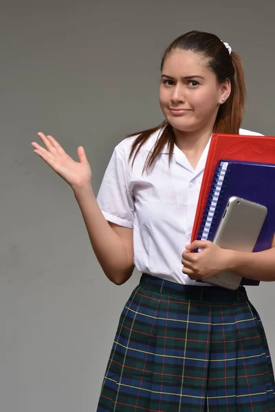 Student Tiener School Meisje Besluiteloosheid — Stockfoto