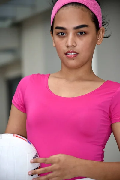 Giocatrice Pallavolo Femminile Adolescente Non Emotiva — Foto Stock