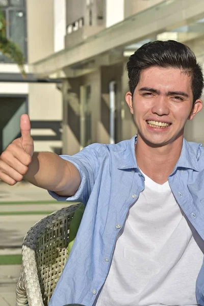 Handsome Filipino Male Thumbs — Stock Photo, Image