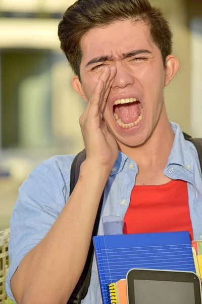 University Minority Student Shouting — Stock Photo, Image