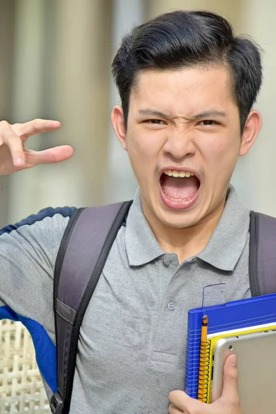 Rozmanité Chlapec Student Hněv Notebooky — Stock fotografie
