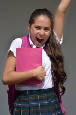 Başarılı öğrenci genç liseli kız