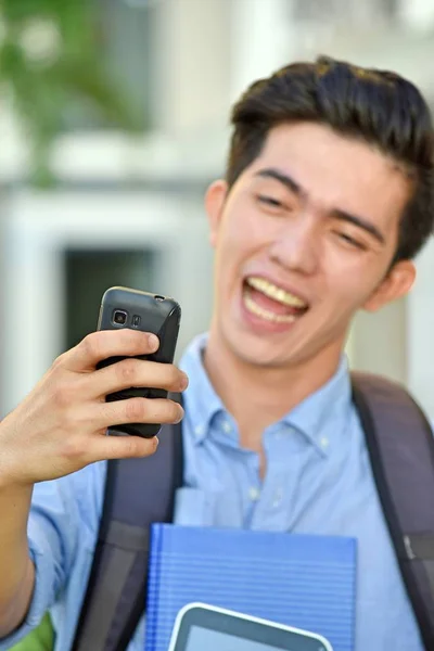 Selfie Studentowi Notebookami — Zdjęcie stockowe