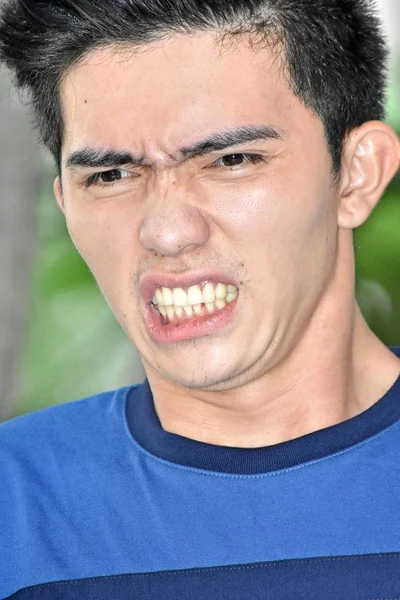 Stressed Young Asian Adult Male — Stock Photo, Image