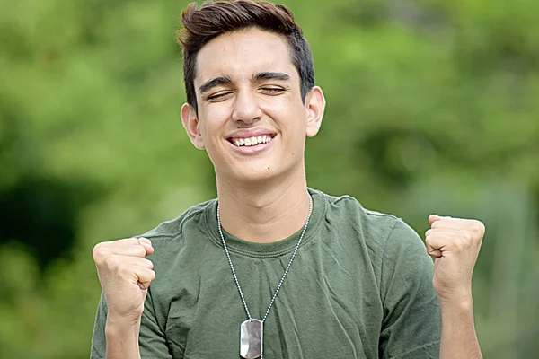 Young Colombian Male Soldier Happiness — Stock Photo, Image