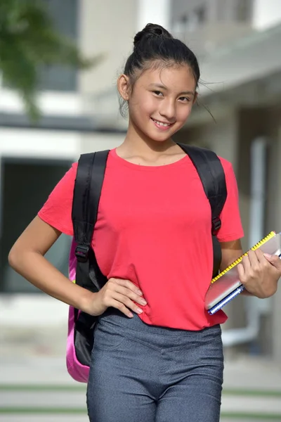Roztomilý Asijský Studentka Štěstí — Stock fotografie