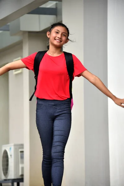 Silly Female Student Walking — Stock Photo, Image