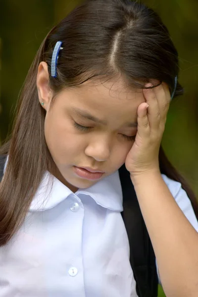 Boldogtalan Diáklány Viselt Egységes — Stock Fotó