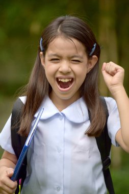 Bir endişeli liseli kız