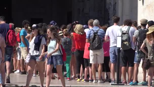 Tourists Waiting In Line — Stock Video