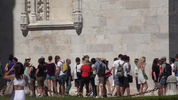 Tourist People Waiting Line — Stock Video