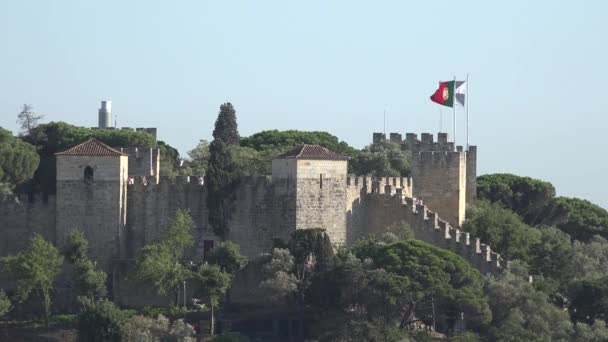 Castelo Medieval Topo Uma Colina — Vídeo de Stock
