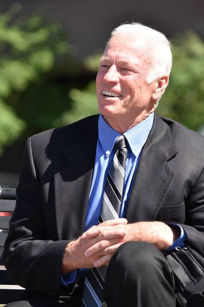 Adult Senior Business Man Smiling Sitting — Stock Photo, Image