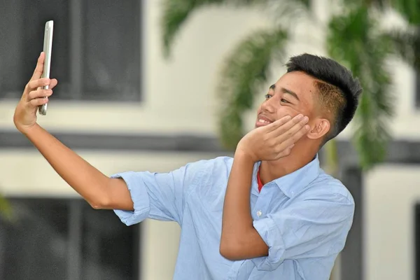 Jeugdige Minderheid Juvenile Selfy — Stockfoto