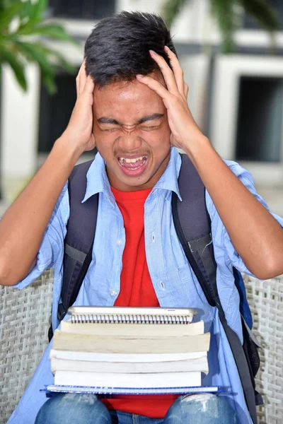 Anxious University Male Student — Stock Photo, Image