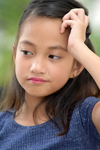 Cute Minority Teenager Girl Thinking — Stock Photo, Image