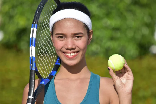 Buon Giocatore Tennis Ragazza Sportiva — Foto Stock