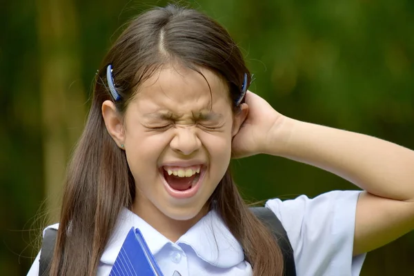 Catholic Child Girl Student Anxiety — Stock Photo, Image