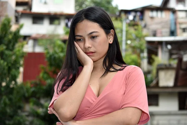 Worried Young Minority Female Woman — Stock Photo, Image