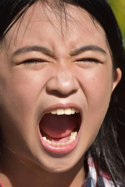 Uma Pessoa Asiática Estressada — Fotografia de Stock