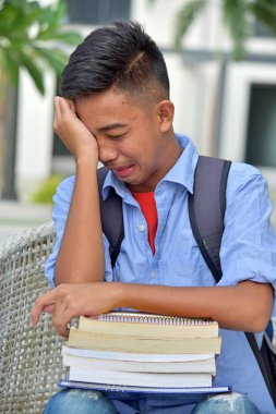 Kitaplarla ağlamaklı çeşitli öğrenci