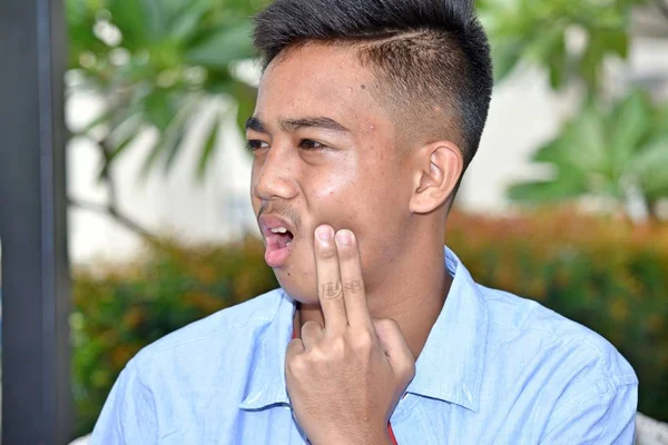 Menino Com Dor Dente — Fotografia de Stock