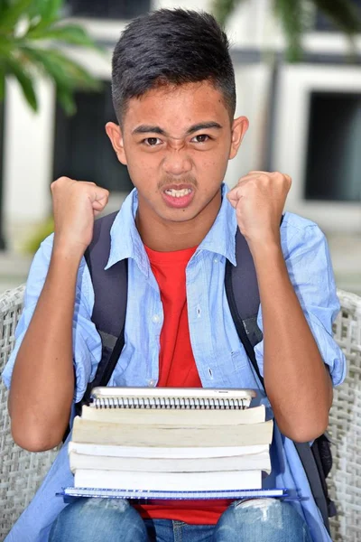 Trastornado Joven Chico Estudiante — Foto de Stock